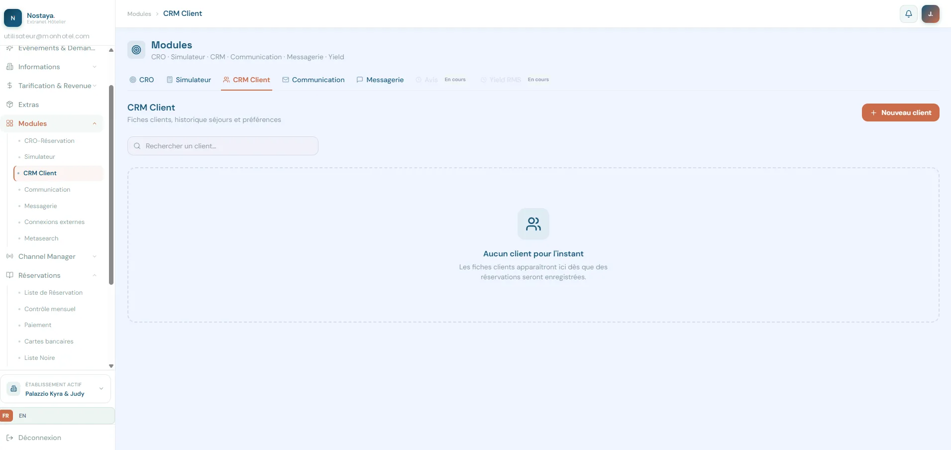 CRM Clients — Nostaya Back Office Manager