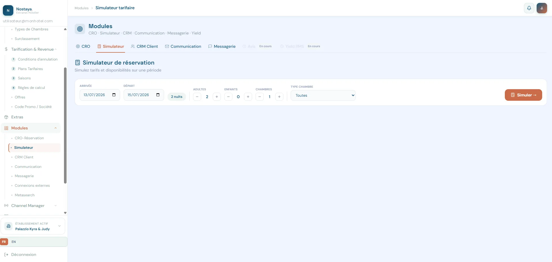 Simulateur de commissions Nostaya